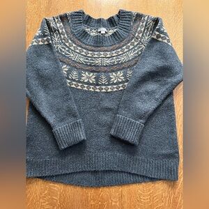 J. Jill Fair Isle Snowflake Tunic Length Sweater